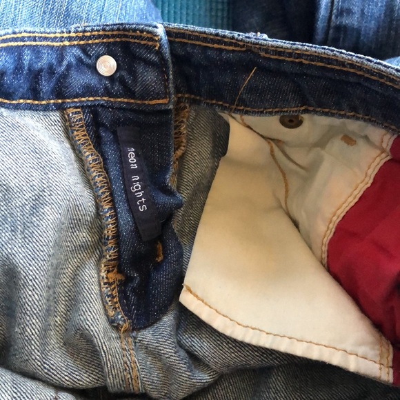 Sass & Bide Low Rise Medium Dark Wash Straight Leg Jeans 29 Neon Nights - Picture 9 of 9